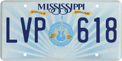 MS license plate LVP618