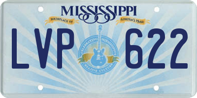 MS license plate LVP622