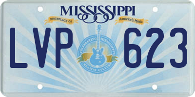 MS license plate LVP623