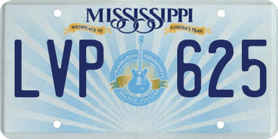 MS license plate LVP625