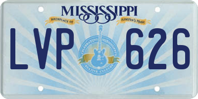 MS license plate LVP626