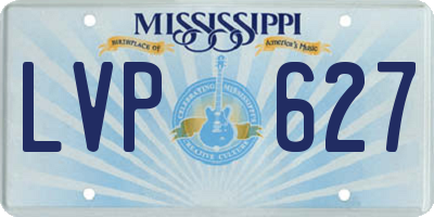 MS license plate LVP627