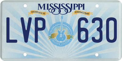 MS license plate LVP630