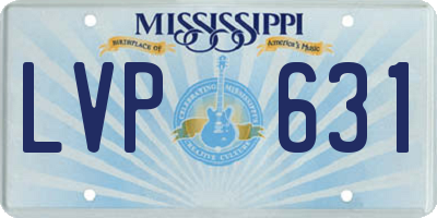 MS license plate LVP631
