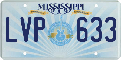 MS license plate LVP633