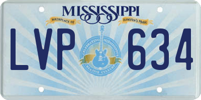MS license plate LVP634