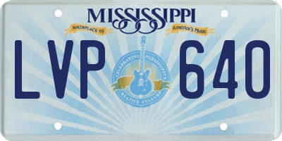 MS license plate LVP640