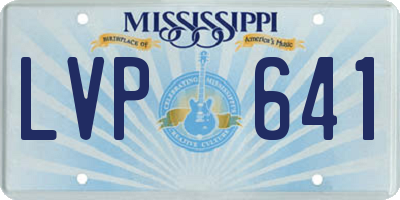 MS license plate LVP641