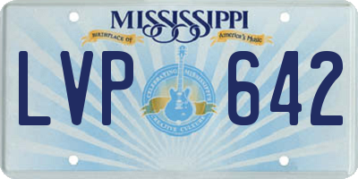 MS license plate LVP642