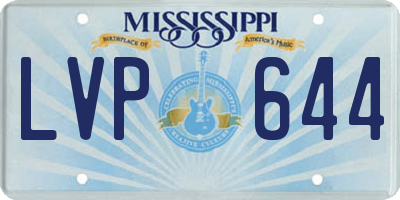 MS license plate LVP644
