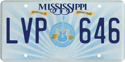 MS license plate LVP646