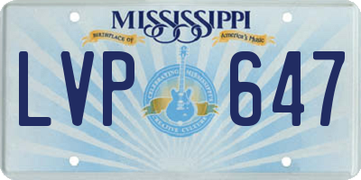 MS license plate LVP647