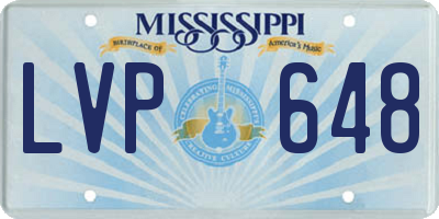 MS license plate LVP648