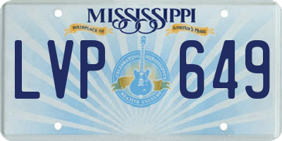 MS license plate LVP649