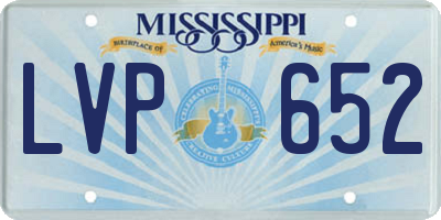 MS license plate LVP652