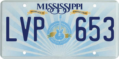 MS license plate LVP653