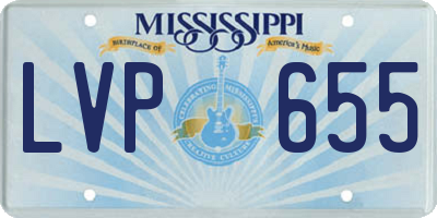 MS license plate LVP655