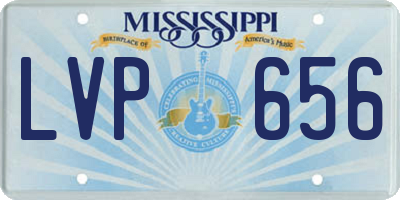 MS license plate LVP656