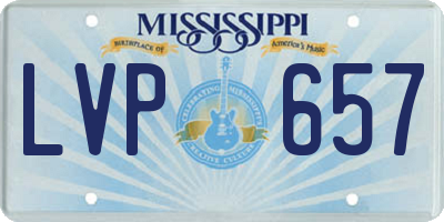 MS license plate LVP657