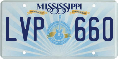 MS license plate LVP660