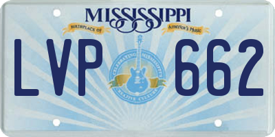 MS license plate LVP662