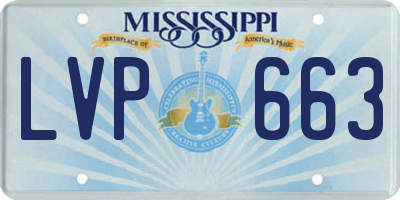 MS license plate LVP663