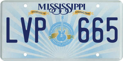 MS license plate LVP665