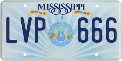 MS license plate LVP666
