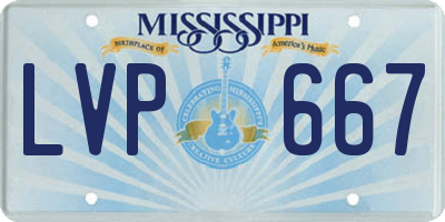 MS license plate LVP667