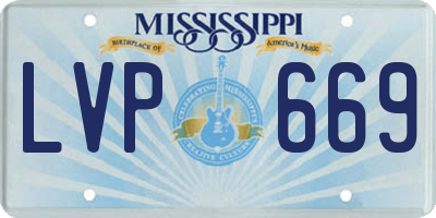 MS license plate LVP669