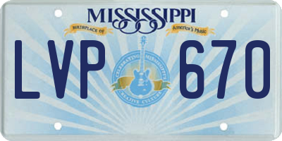 MS license plate LVP670