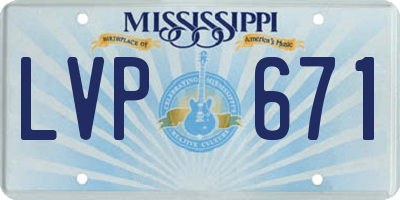 MS license plate LVP671