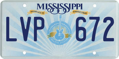 MS license plate LVP672