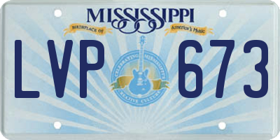 MS license plate LVP673