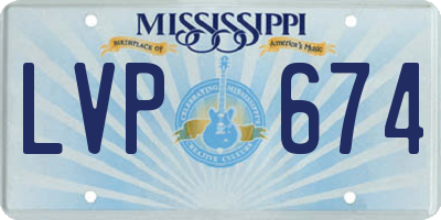 MS license plate LVP674