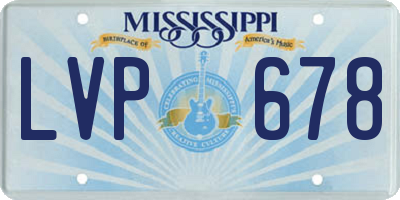 MS license plate LVP678