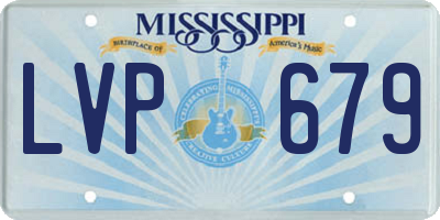 MS license plate LVP679