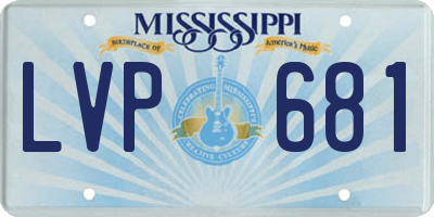 MS license plate LVP681