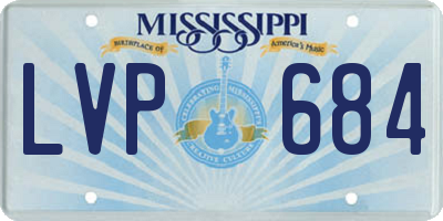 MS license plate LVP684