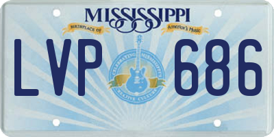 MS license plate LVP686