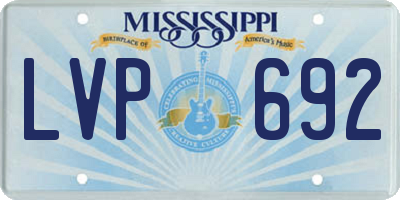 MS license plate LVP692