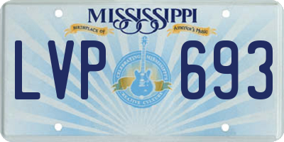 MS license plate LVP693