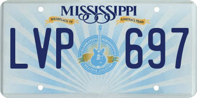 MS license plate LVP697