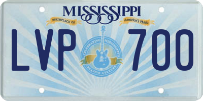 MS license plate LVP700