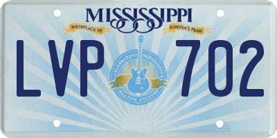 MS license plate LVP702