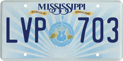 MS license plate LVP703