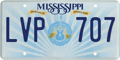MS license plate LVP707