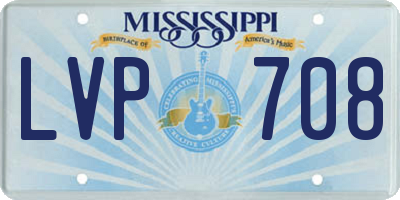 MS license plate LVP708