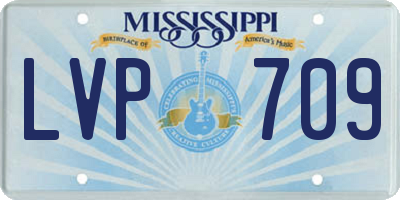 MS license plate LVP709