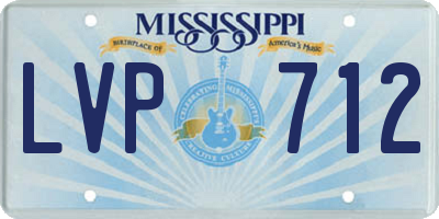 MS license plate LVP712